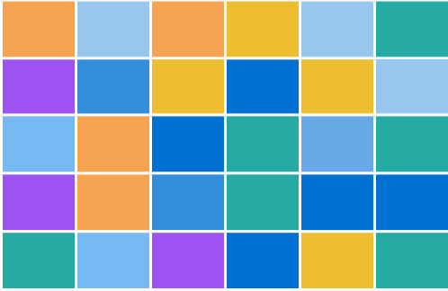 A heatmap chart where each tile a different color