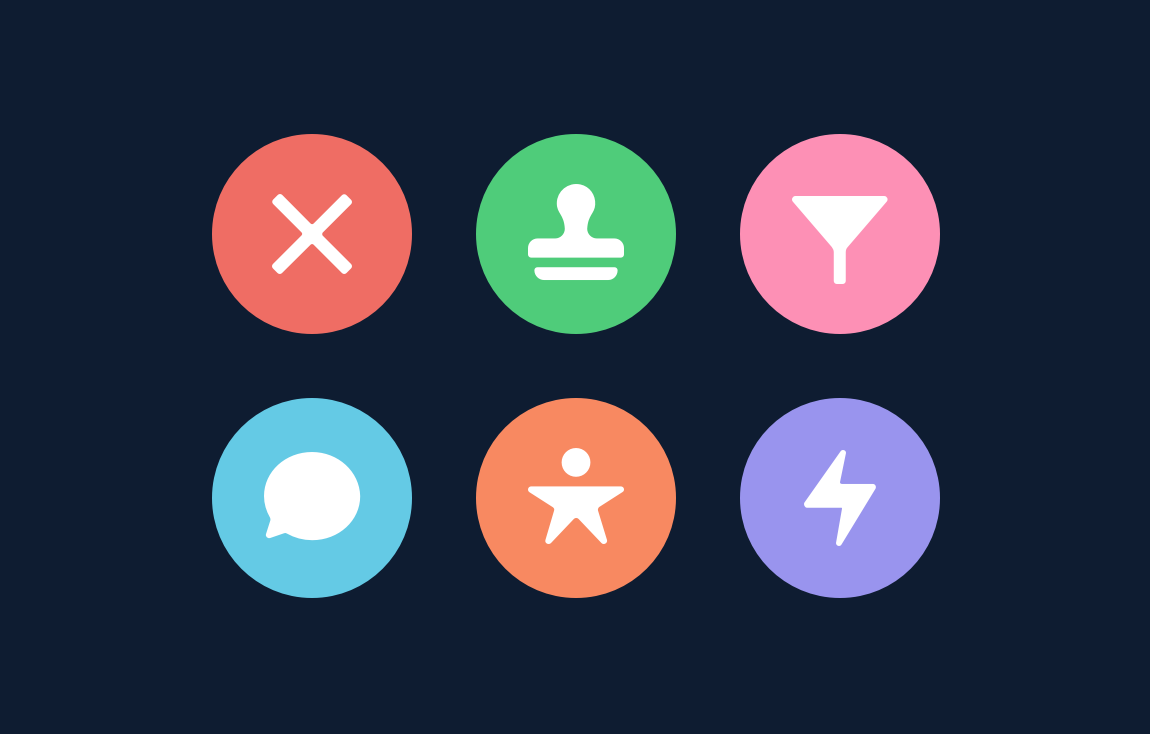 Action icons—close, submit for approval, filter, share post, new lead, fallback
